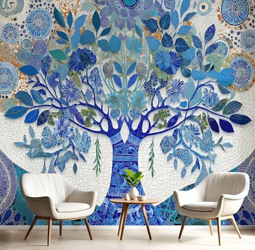 Baum Des Lebens Tapete, Fototapeten 450X315Cm Für Wohnzimmer Schlafzimmer Flur Seidenstoff Tapete Wandtapete, Art Deco Wandtapete Blau Baum Des Lebens Tapete, Fototapeten 450X315Cm Für Wohnzimmer Schlafzimmer Flur Seidenstoff Tapete Wandtapete, Art Deco Wandtapete Blau von Generic