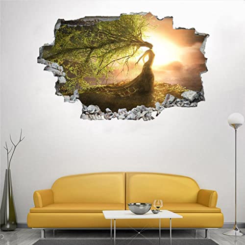 Baum Wandtattoo - Wandbild Wanddurchbruch - Sonnenlicht - Aufkleber für die Wand Wanddeko fürs Kinderzimmer- Wanddekoration 72x113cm von Generic