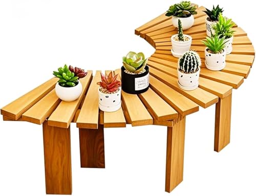Baumbank for Umwickeln for Den Hinterhof, Wetterfeste Gartenmöbelbänke, Rückenfreie Hocker, Gebogene Holzbänke for Garten, Terrasse, Veranda, Rasen(Turmeric,Round) von Generic