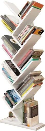 Baumförmiges Bücherregal Wohnzimmer Mehrschichtiges Bücherregal Büro Zeitschriftenständer Studio Bücherregal Kinderbild, White, 40x20x132cm von Generic