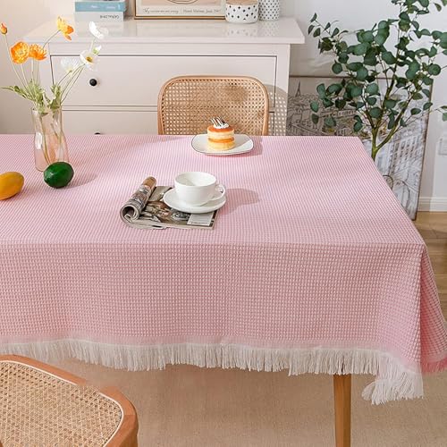 Baumwolle Leinen Rechteck Tischdecken 130x180cm, Tischdecken Für Quadratische Tische, Staubdichte Esstischdecke, Einfarbige Quaste Tischdecken, H, 130x130cm Baumwolle Leinen Rechteck Tischdecken 130x180cm, Tischdecken Für Quadratische Tische, Staubdichte Esstischdecke, Einfarbige Quaste Tischdecken, H, 130x130cm von Generic
