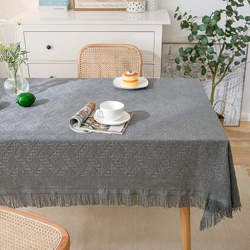 Baumwolle Leinen Rechteck Tischdecken 130x180cm, Tischdecken Für Quadratische Tische, Staubdichte Esstischdecke, Einfarbige Quaste Tischdecken, I, 90x240cm Baumwolle Leinen Rechteck Tischdecken 130x180cm, Tischdecken Für Quadratische Tische, Staubdichte Esstischdecke, Einfarbige Quaste Tischdecken, I, 90x240cm von Generic