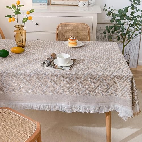 Baumwolle Leinen Rechteck Tischdecken 130x180cm, Tischdecken Für Quadratische Tische, Staubdichte Esstischdecke, Einfarbige Quaste Tischdecken, K, 230x250cm Baumwolle Leinen Rechteck Tischdecken 130x180cm, Tischdecken Für Quadratische Tische, Staubdichte Esstischdecke, Einfarbige Quaste Tischdecken, K, 230x250cm von Generic