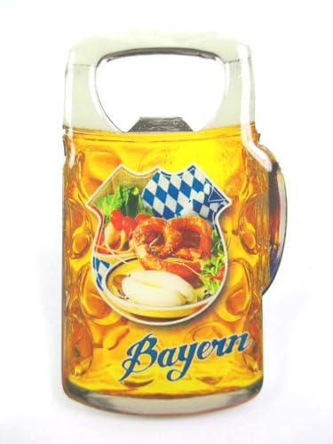 Bayern Flaschenöffner Magnet Metall Souvenir Germany Brotzeit Brezel Weißwurst von Generic