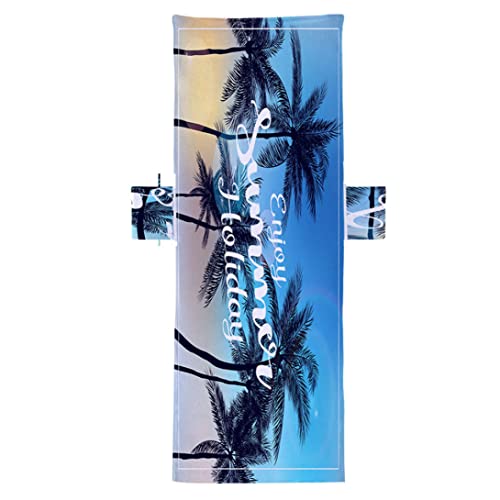 Beach Lounger Handtuch Pool Stuhl Abdeckung Sonne Mikrofasel Handtuch mit Taschenstil5, Pools von Generic