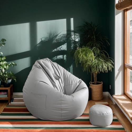 Bean Bag Cover Only Für Erwachsene Große Größe Gaming Bean Bag Hülle Velours Modern Wohnzimmer Büro Schlafzimmer Riesen Pouf Für Erwachsene,B,110 * 120cm von Generic