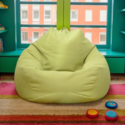 Bean Bag Hülle Velours Modern Waschbar Stretch Zipper Ohne Füllung Gaming Sessel Für Erwachsene Jugendliche Schlafzimmer Büro Wohnzimmer Patio,Grün,80 * 90cm von Generic