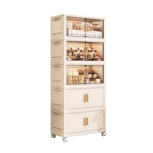 Begehbarer Kleiderschrank Eckschrank Freistehend Starke Tragfähigkeit Faltbarer Kleiderschrank Organizer mit Rollen Wasserdichtes Design Haushaltsschrank(60 * 30 * 135cm) von Generic