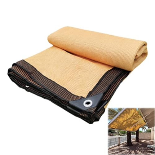 Beige Schattiernetz,1X5m 2X2m 3X6m 4X8m 5X5m 8X9m 90% Schattierungsnetz HDPE Garten Sonnensegel Außen Schattennetz Sichtschutz Zaun Sonnenschutznetz (Color : Beige, Size : 4 * 8m/13 * 26FT) von Generic