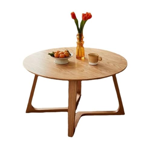 Beistelltisch Holz Rund Klein 40cm/50cm/60cm Couchtisch Modern Niedriger Tisch Wohnzimmertisch for Wohnzimmer, Schlafzimmer, Büro, Balkon(Color:A,Size:70 * 55cm) von Generic