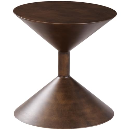 Beistelltisch Im Sanduhr-Stil, Minimalistischer Eisentisch Mit Retro-Design, wasserdichte Oberfläche, Rutschfester Boden, Für Wohnzimmer, Schlafzimmer, Büro Oder Innen-/Außenbereich(Copper) von Generic