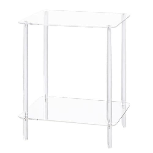 Beistelltisch aus Acryl – transparenter Acryl-Beistelltisch, moderner und eleganter Nachttisch- | Multifunktionaler quadratischer Nachttisch mit zwei Ebenen, vielseitiger Beistelltisch Beistelltisch aus Acryl – transparenter Acryl-Beistelltisch, moderner und eleganter Nachttisch- | Multifunktionaler quadratischer Nachttisch mit zwei Ebenen, vielseitiger Beistelltisch von Generic
