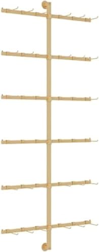 Bekleidungsgeschäft Kleidung Ausstellungsständer Einzelhandel Kunde Kleiderständer Wandmontierter Accessoire Organizer Rack Mit Haken Multifunktionaler Metallständer Soc, Gold, 40X150Cm von Generic