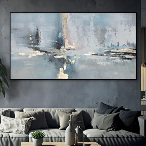 Belunara® Ölgemälde auf Leinwand Stille Reflexion - Abstrakte Bilder Leinwand - Ölbilder auf Leinwand handgemalt - Leinwandbild Abstrakt - Bilder abstrakt modern von INUSPACE