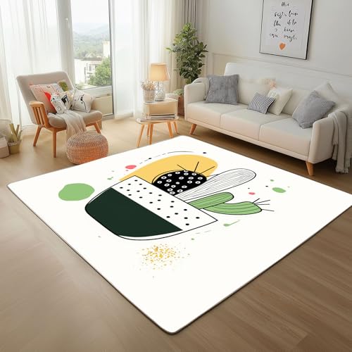 Bemalte Pflanzen Kaktus Rugs for Living Room 60x110cm Indoor Teppisch Schlafzimmer Teppich Wohnzimmer Pflanzen und Blumen Kurzflor Waschbar Tepich Für Büro Esszimmer Kinderzimmer Bemalte Pflanzen Kaktus Rugs for Living Room 60x110cm Indoor Teppisch Schlafzimmer Teppich Wohnzimmer Pflanzen und Blumen Kurzflor Waschbar Tepich Für Büro Esszimmer Kinderzimmer von Generic