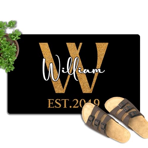 Benutzerdefinierter Personalisierter Name Est Läufer Flur Waschmaschinenfest Fußmatte Robust Teppich Für Außen Patio Terrasse 40 X 60Cm von Generic