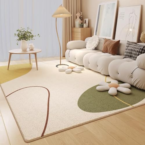 Bereich Teppich Für Wohnzimmer Schlafzimmer Waschbar Abstrakte Teppiche Dicke rutschfeste Moderne Teppich Große Bauernhaus Braune(Grün,180x250cm) von Generic