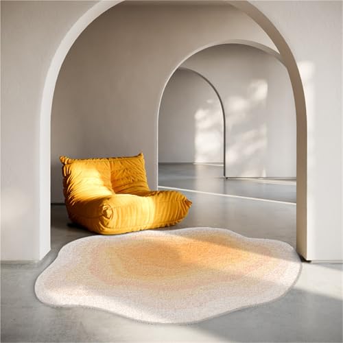 Bereich Teppich Weiche unregelmäßig geformte Teppich Moderne abstrakte Teppiche Waschbar für Schlafzimmer Wohnzimmer Esszimmer Küche rutschfeste Teppiche(Gelb,200x300cm) von Generic