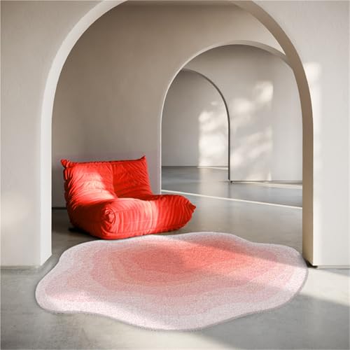 Bereich Teppich Weiche unregelmäßig geformte Teppich Moderne abstrakte Teppiche Waschbar für Schlafzimmer Wohnzimmer Esszimmer Küche rutschfeste Teppiche(Rot,200x300cm) von Generic