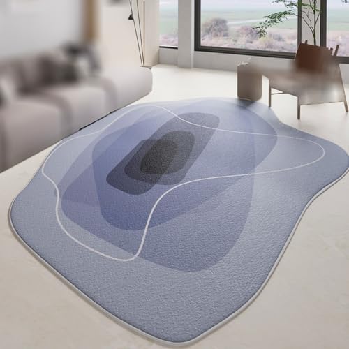 Bereich Teppiche Läufer Teppich Modern Abstrakt Unregelmäßig Geformt Teppich für Wohnzimmer Bad Nachttisch Waschbar Anti-Rutsch(Pattern C,120x180cm) von Generic