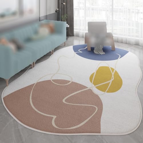 Bereich Teppiche Läufer Teppich Modern Abstrakt Unregelmäßig Geformt Teppich für Wohnzimmer Bad Nachttisch Waschbar Anti-Rutsch(Pattern E,120x180cm) von Generic