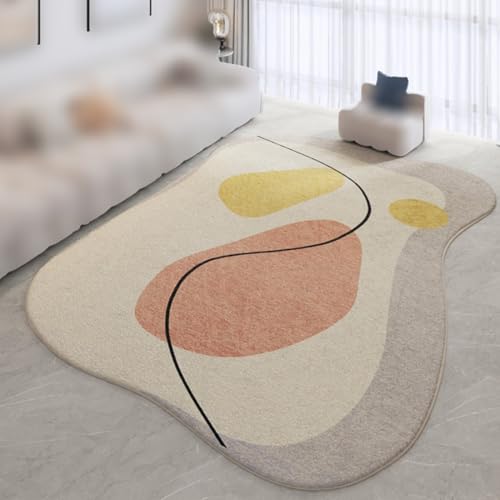 Bereich Teppiche Läufer Teppich Modern Abstrakt Unregelmäßig Geformt Teppich für Wohnzimmer Bad Nachttisch Waschbar Anti-Rutsch(Pattern F,80x120cm) von Generic