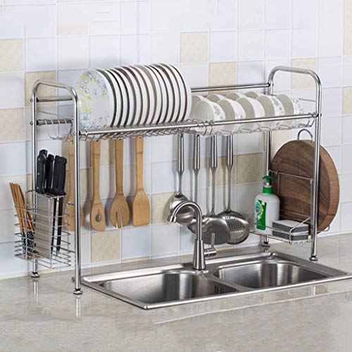 Besteckabtropfgestell Geschirrständer Aus Edelsta304 Pool-Aufbewahrungsregal Geschirrständer Multifunktions-Küchenspüle Über Dem Regal Abtropfgestelleckständer Für Geschirrspüler (Größe: B60X26X/B60*2 von Generic