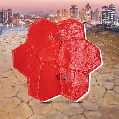 Beton Schablonen, Betonstempelmatte mit Griffen for Wand- und Bodenpfade, Textur, Landschaftsbau im Freien, Polyurethan-Material von Generic