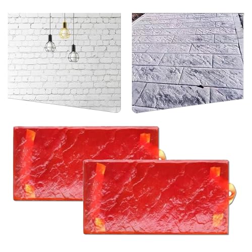 Betonformen, Polyurethan Realistische Steintextur, Nahtlose Betonstempelmatte for die Wand, Landschaftsgestaltung im Freien, Bodenwege, 60x30cm von Generic