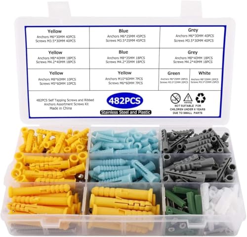 Betonschrauben, Kunststoff Expansion Trockenbau Ankerschrauben Selbstschneidendes Schrauben-kit M3,5 M4,2 M5 M6 Edelstahl Rohr Dübel Ankerbolzen Betonschrauben, Kunststoff Expansion Trockenbau Ankerschrauben Selbstschneidendes Schrauben-kit M3,5 M4,2 M5 M6 Edelstahl Rohr Dübel Ankerbolzen von Generic