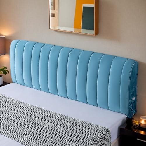 Bett Kopfteil Schonbezug Schutz in Super King Size Schlafzimmerdekoration Gemütliche Kopfteilabdeckungen Mit Füllung Einzelne Doppelgrößen Samt Modernes Schlafzimmer,C,150cm von DOSYCOVUR