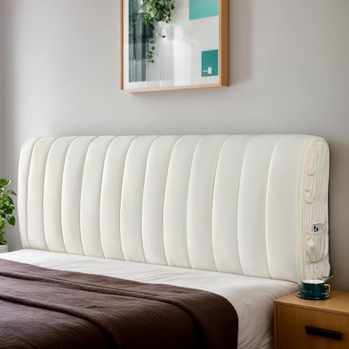 Bett Kopfteil Schonbezug Schutz in Super King Size Schlafzimmerdekoration Gemütliche Kopfteilabdeckungen Mit Füllung Einzelne Doppelgrößen Samt Modernes Schlafzimmer,D,150cm von DOSYCOVUR
