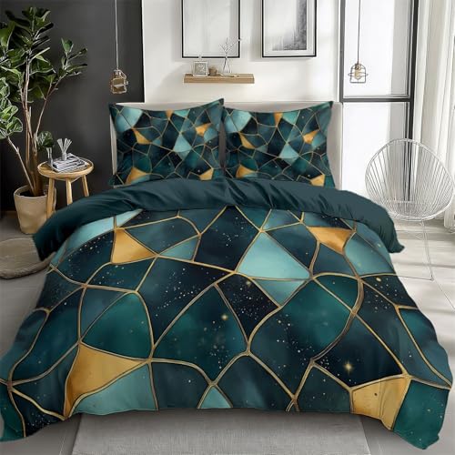 Bettbezug Mikrofaser Bettwäsche Grün 3 Teiligs Atmungsaktive mit Reißverschluss, Microfaser Bettbezug Set Wendebettbezug 135 x 200 cm Drucken Bettdeckenbezug Abstrakt Nachthimmel Geometrie Bettbezug Mikrofaser Bettwäsche Grün 3 Teiligs Atmungsaktive mit Reißverschluss, Microfaser Bettbezug Set Wendebettbezug 135 x 200 cm Drucken Bettdeckenbezug Abstrakt Nachthimmel Geometrie von Generic