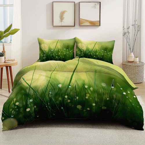 Bettbezug Set 2 Teilig Hellgrün Wendbar Ultraweiche Natürliche Grastautropfen Mikrofaser Bettwäsche Set Bettbezug 135 x 200 cm mit Reißverschluss Bettbezug Set 2 Teilig Hellgrün Wendbar Ultraweiche Natürliche Grastautropfen Mikrofaser Bettwäsche Set Bettbezug 135 x 200 cm mit Reißverschluss von Generic