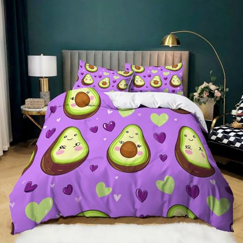 Bettbezug-Set Karikatur Frucht Avocado Muster Bettwäsche-Bettbezug 135 x 200 cm Bunt Mit Reißverschluss Und 2 Kissenbezügen 80 X 80 cm Für Schlafzimmer Bettbezug-Set Karikatur Frucht Avocado Muster Bettwäsche-Bettbezug 135 x 200 cm Bunt Mit Reißverschluss Und 2 Kissenbezügen 80 X 80 cm Für Schlafzimmer von Generic