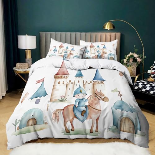 Bettbezug Sets Bunt Bedruckte Bettbezug Sets 3 Teilig Mit Reißverschluss 2 Kissenbezüge Cartoon-Ritter Burg Ultraweiche Mikrofaser Bettbezug Bettwäsche Sets 135 x 200 cm Bettbezug Sets Bunt Bedruckte Bettbezug Sets 3 Teilig Mit Reißverschluss 2 Kissenbezüge Cartoon-Ritter Burg Ultraweiche Mikrofaser Bettbezug Bettwäsche Sets 135 x 200 cm von Generic