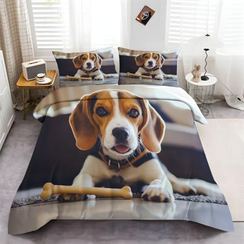 Bettbezug Süßer Beagle Motiv Weiche Bettbezug 135 x 200 cm Bettwäsche-Set Bunt Gemütlich Bettbezug mit Reißverschluss und Kissenbezüge für Kinder Jugendliche Erwachsene Bettbezug Süßer Beagle Motiv Weiche Bettbezug 135 x 200 cm Bettwäsche-Set Bunt Gemütlich Bettbezug mit Reißverschluss und Kissenbezüge für Kinder Jugendliche Erwachsene von Generic