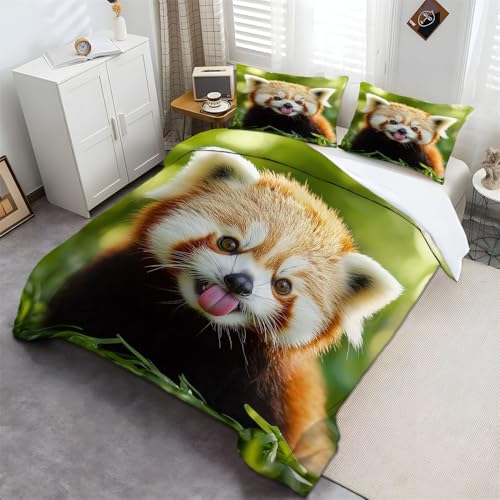 Bettbezug für Herbst und Winter 135 x 200 cm Bettwäsche-Set Deluxe Tiere Süßer Roter Panda Mikrofaser Weiche Bettbezug mit Reißverschluss und Kissenbezüge Braun Bettbezug für Herbst und Winter 135 x 200 cm Bettwäsche-Set Deluxe Tiere Süßer Roter Panda Mikrofaser Weiche Bettbezug mit Reißverschluss und Kissenbezüge Braun von Generic