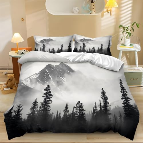BettbezugWald Landschaft Berge Bedruckt Personalisierte Geschenk-Idee Bettbezug Schwarz und Weiß 135 x 200 cm BettbezugWald Landschaft Berge Bedruckt Personalisierte Geschenk-Idee Bettbezug Schwarz und Weiß 135 x 200 cm von Generic