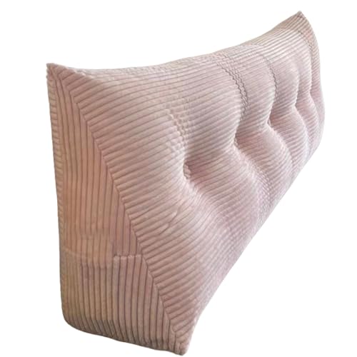 Bettkissen Rückenlehne Dunkelgrau, Rückenkissen Bett Keil Kopfteil Kissen, Waschbar Abnehmbar Rückenstützkissen Lendenkissen Mit Seitentasche, Bequemes Wandkissen Lesekissen(SOYA,120 * 50 * 20cm) von Generic