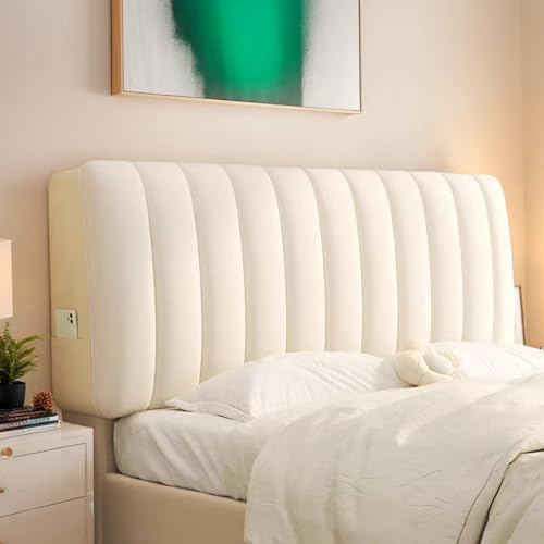 Bettkopfteil Bezüge Bezüge Schonbezug Mit Waschbarem Design Dicker Bettbezug Schutz Gepolsterte Stretch Bett Kopfbezug Samt Modernes Schlafzimmer,F,200cm von DOSYCOVUR