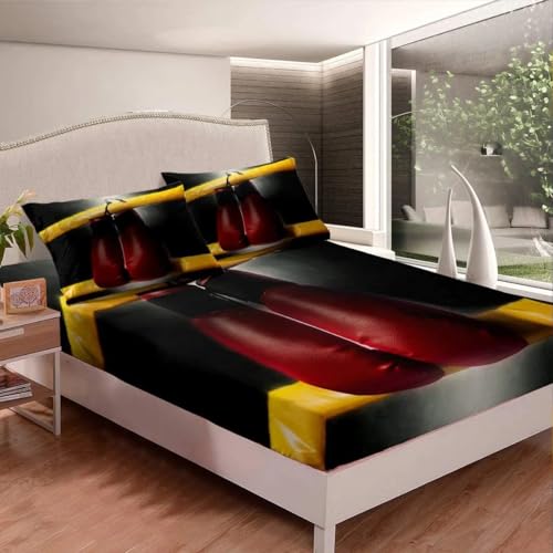 Bettlaken Boxhandschuhe, Spannbettlaken 120x200cm Boxen für Boxspringbett Weiche Mikrofaser Spannbetttuch 3D Bed Sheet mit 2 Kissenbezug für Kinder Erwachsene CL4182 Bettlaken Boxhandschuhe, Spannbettlaken 120x200cm Boxen für Boxspringbett Weiche Mikrofaser Spannbetttuch 3D Bed Sheet mit 2 Kissenbezug für Kinder Erwachsene CL4182 von Generic