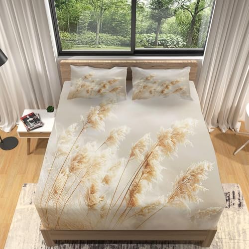 Bettlaken Landhausstil, Spannbettlaken 140x200cm Stroh für Boxspringbett Weiche Mikrofaser Spannbetttuch 3D Bed Sheet mit 2 Kissenbezug für Kinder Erwachsene C.L2175 Bettlaken Landhausstil, Spannbettlaken 140x200cm Stroh für Boxspringbett Weiche Mikrofaser Spannbetttuch 3D Bed Sheet mit 2 Kissenbezug für Kinder Erwachsene C.L2175 von Generic