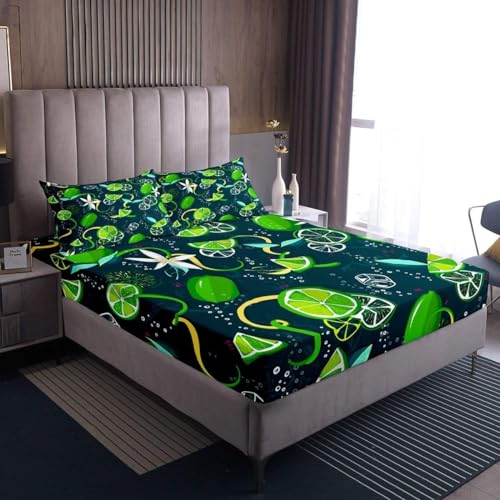 Bettlaken Zitrone, Spannbettlaken 140x200cm Sommerfrüchte für Boxspringbett Weiche Mikrofaser Spannbetttuch 3D Bed Sheet mit 2 Kissenbezug für Kinder Erwachsene CL3623 Bettlaken Zitrone, Spannbettlaken 140x200cm Sommerfrüchte für Boxspringbett Weiche Mikrofaser Spannbetttuch 3D Bed Sheet mit 2 Kissenbezug für Kinder Erwachsene CL3623 von Generic