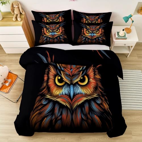 Bettwäsche 135 x 200 cm Mit 2 Kissenbezügen, Fantasy Bunt Tiere Katze Eule Thema Bettwäsche Geeignet für Jungen und Mädchen Weich und bequem gebürstete Mikrofaser Pflegeleichter Farbe Bettwäsche 135 x 200 cm Mit 2 Kissenbezügen, Fantasy Bunt Tiere Katze Eule Thema Bettwäsche Geeignet für Jungen und Mädchen Weich und bequem gebürstete Mikrofaser Pflegeleichter Farbe von Generic