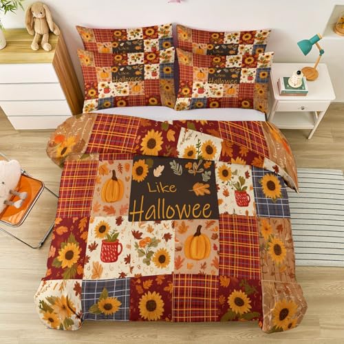 Bettwäsche 135 x 200 cm mit Reißverschluss und Kissenbezug, Retro Rustikal Klassisch Kürbis Sonnenblume Thema Doppelseitig bedruckter Bettbezug für Jungen Mädchen - Weich und bequem Bettbezug Farbe Bettwäsche 135 x 200 cm mit Reißverschluss und Kissenbezug, Retro Rustikal Klassisch Kürbis Sonnenblume Thema Doppelseitig bedruckter Bettbezug für Jungen Mädchen - Weich und bequem Bettbezug Farbe von Generic