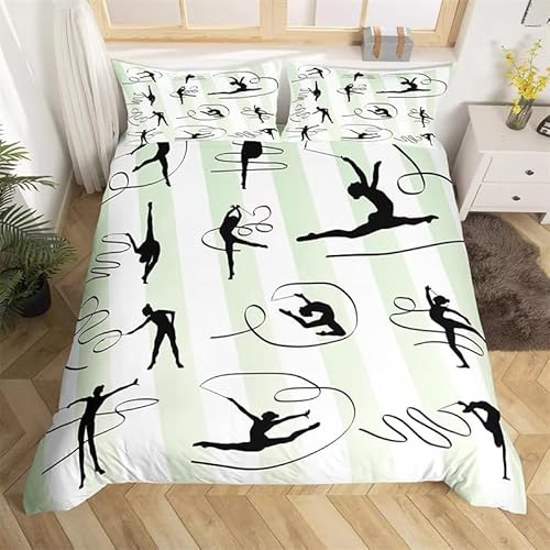 Bettwäsche 135x200 Gymnastik Kuschelig Weiche Mikrofaser Bettwäsche-Sets Sport-Themen Bettbezug 135 x 200 3D Effekt Bettbezüge mit Reißverschluss und 2 Kissenbezüge 80x80 cm D-534 Bettwäsche 135x200 Gymnastik Kuschelig Weiche Mikrofaser Bettwäsche-Sets Sport-Themen Bettbezug 135 x 200 3D Effekt Bettbezüge mit Reißverschluss und 2 Kissenbezüge 80x80 cm D-534 von Generic