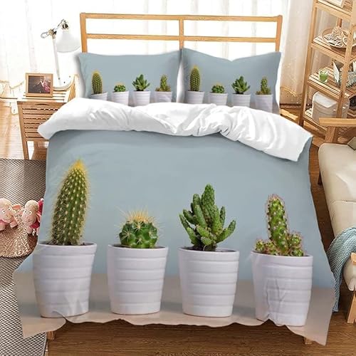 Bettwäsche 135x200 Kaktus Kuschelig Weiche Mikrofaser Bettwäsche-Sets Sukkulenten Bettbezug 135 x 200 3D Effekt Bettbezüge mit Reißverschluss und 2 Kissenbezüge 80x80 cm D-779 Bettwäsche 135x200 Kaktus Kuschelig Weiche Mikrofaser Bettwäsche-Sets Sukkulenten Bettbezug 135 x 200 3D Effekt Bettbezüge mit Reißverschluss und 2 Kissenbezüge 80x80 cm D-779 von Generic