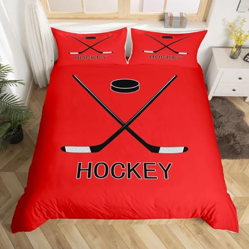 Bettwäsche 135x200 Rot Kuschelig Weiche Mikrofaser Bettwäsche-Sets Hockey Bettbezug 135 x 200 3D Effekt Bettbezüge mit Reißverschluss und 2 Kissenbezüge 80x80 cm D-772 Bettwäsche 135x200 Rot Kuschelig Weiche Mikrofaser Bettwäsche-Sets Hockey Bettbezug 135 x 200 3D Effekt Bettbezüge mit Reißverschluss und 2 Kissenbezüge 80x80 cm D-772 von Generic