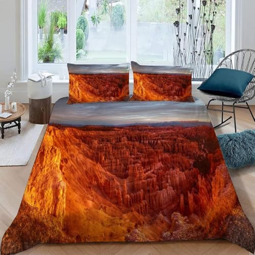 Bettwäsche 135x200 Rote Felsen Kuschelig Weiche Mikrofaser Bettwäsche-Sets Canyon Bettbezug 135 x 200 3D Effekt Bettbezüge mit Reißverschluss und 2 Kissenbezüge 80x80 cm D-1094 Bettwäsche 135x200 Rote Felsen Kuschelig Weiche Mikrofaser Bettwäsche-Sets Canyon Bettbezug 135 x 200 3D Effekt Bettbezüge mit Reißverschluss und 2 Kissenbezüge 80x80 cm D-1094 von Generic